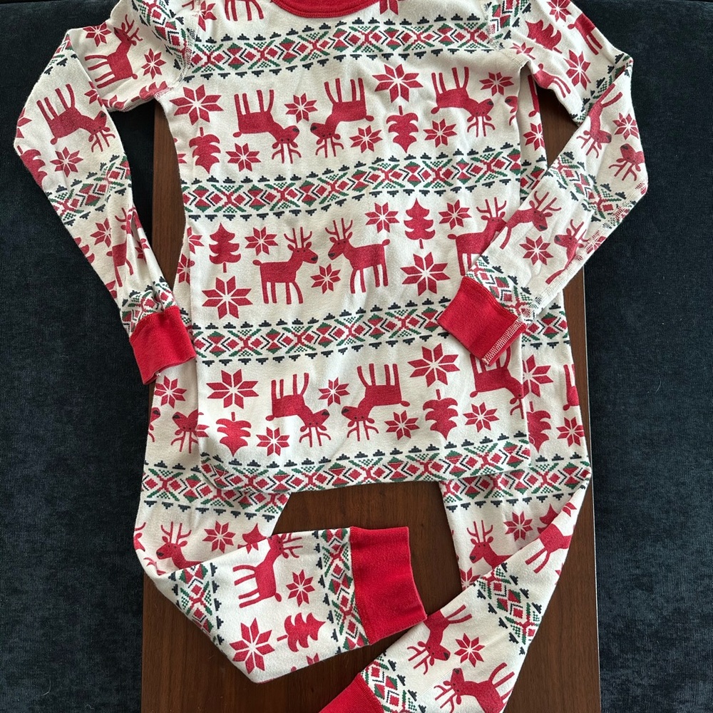 Hanna Andersson Red and Cream Kids Pajama Set